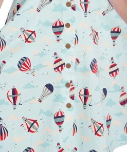 Banned Retro Vintage Globe Button Down Dress Hot Air Balloons 12 Banned Retro Vintage Globe Button Down Dress Hot Air Balloons