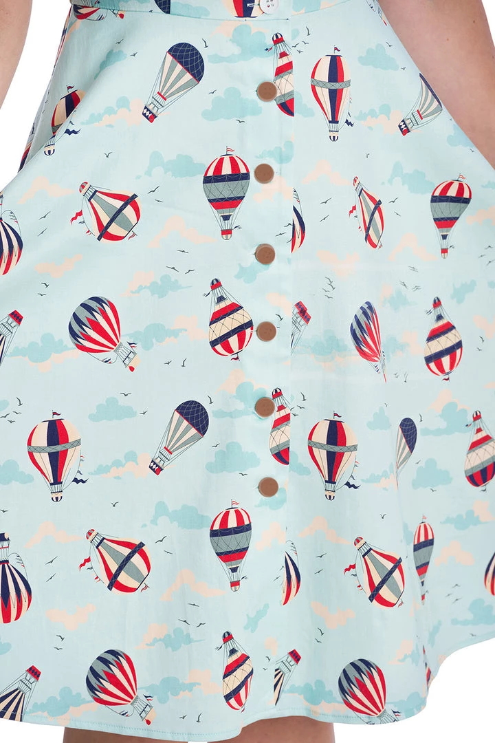 Banned Retro Vintage Globe Button Down Dress Hot Air Balloons 6 Banned Retro Vintage Globe Button Down Dress Hot Air Balloons