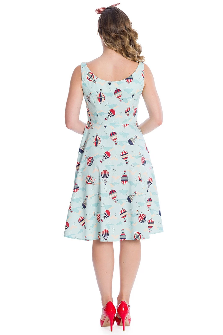 Banned Retro Vintage Globe Button Down Dress Hot Air Balloons 4 Banned Retro Vintage Globe Button Down Dress Hot Air Balloons