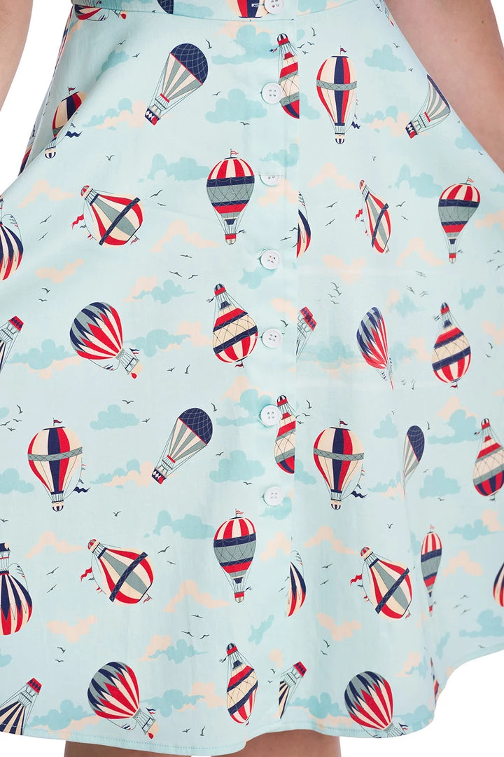 Banned Retro Vintage Globe Button Down Dress Hot Air Balloons 5 Banned Retro Vintage Globe Button Down Dress Hot Air Balloons