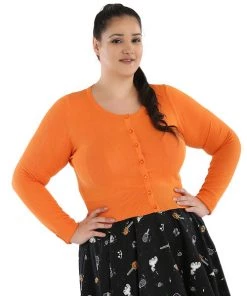 Hell Bunny Paloma Cardigan In Orange