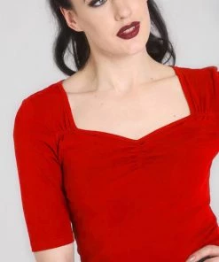 New Arrivals And Restocks Hell Bunny Philippa Top In Red