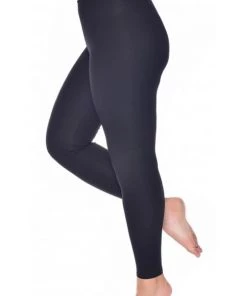 Pamela Mann Hosiery Curvy Super-Stretch Footless 90 Denier Tights In Black Winter