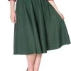 New Arrivals And Restocks Banned Di Di 50's Swing Skirt With Pockets In Forest Green