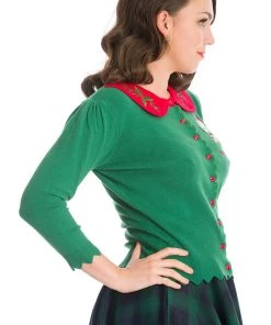 Winter Banned Merry Catmas Cardigan In Green Christmas