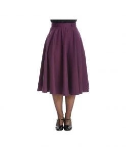 New Arrivals And Restocks Banned Di Di 50's Swing Skirt With Pockets In Aubergine