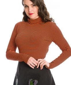Winter Banned Trick Or Treat Top In Orange Stripe