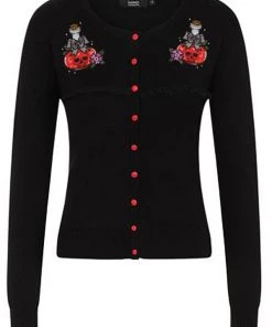 Banned RIP Emboridered Cardigan With Poison Bottles Winter