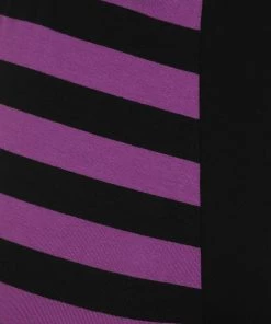 Banned Half Black Half Stripe Leggings In Black & Purple 11 Banned Half Black Half Stripe Leggings In Black & Purple