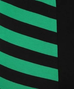 Banned Half Black Half Stripe Leggings In Black & Green 14 Banned Half Black Half Stripe Leggings In Black & Green