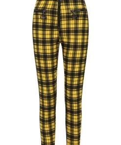 Winter Banned Damien Stretch Skinny Trousers In Yellow Tartan 12 Winter Banned Damien Stretch Skinny Trousers In Yellow Tartan