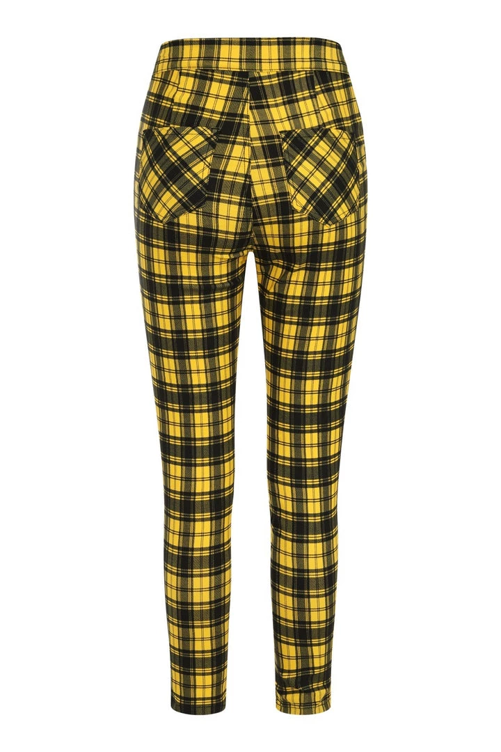 Winter Banned Damien Stretch Skinny Trousers In Yellow Tartan 5 Winter Banned Damien Stretch Skinny Trousers In Yellow Tartan