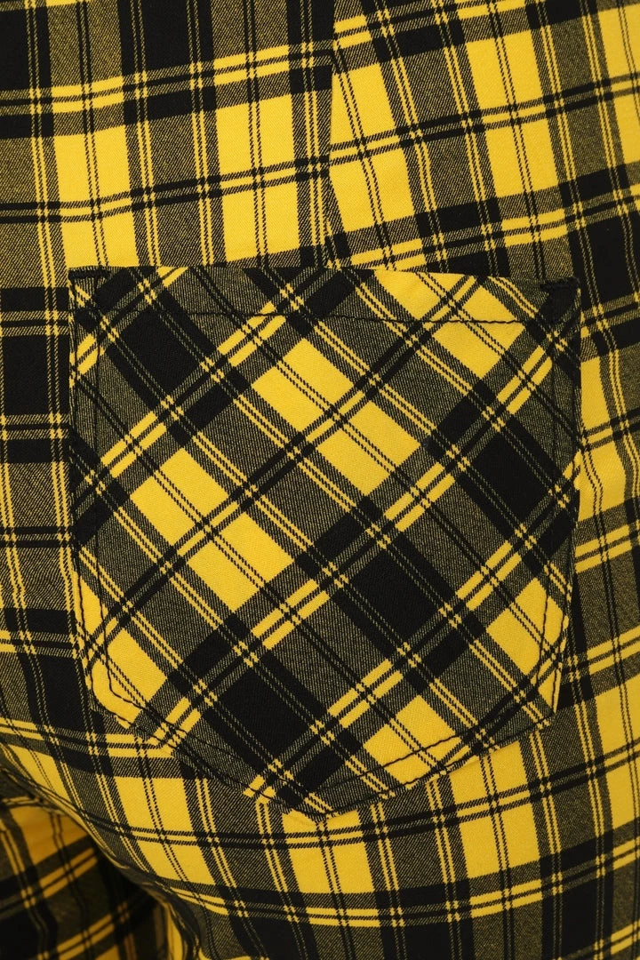 Winter Banned Damien Stretch Skinny Trousers In Yellow Tartan 6 Winter Banned Damien Stretch Skinny Trousers In Yellow Tartan