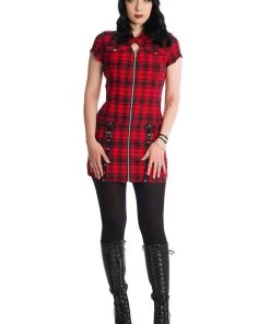 Banned Tartan Nights Mini Dress In Red Tartan Winter 15 Banned Tartan Nights Mini Dress In Red Tartan Winter