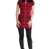 Banned Tartan Nights Mini Dress In Red Tartan Winter
