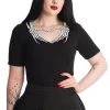 Banned Skeleton Heart Hands Top In Black