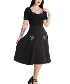 Banned Skeleton Heart Hands Top In Black