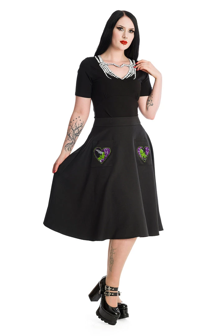 Banned Skeleton Heart Hands Top In Black 2 Banned Skeleton Heart Hands Top In Black