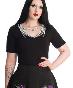 Banned Skeleton Heart Hands Top In Black 10 Banned Skeleton Heart Hands Top In Black