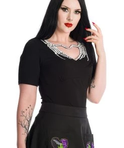 Banned Skeleton Heart Hands Top In Black 11 Banned Skeleton Heart Hands Top In Black