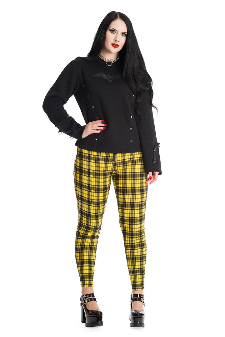 Winter Banned Damien Stretch Skinny Trousers In Yellow Tartan 2 Winter Banned Damien Stretch Skinny Trousers In Yellow Tartan