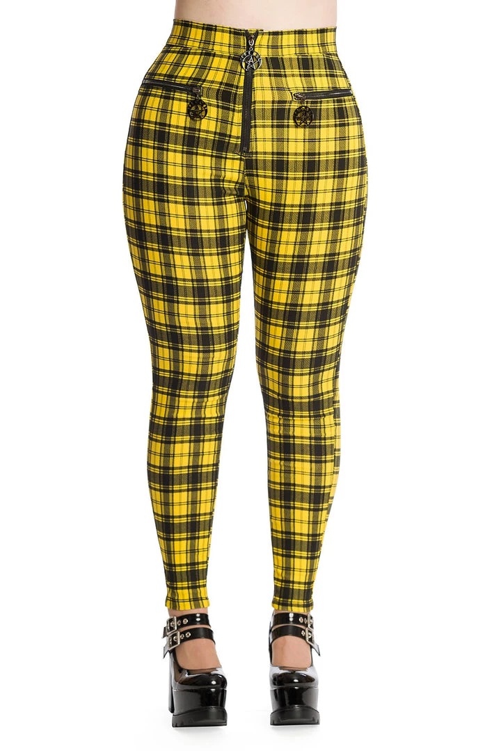 Winter Banned Damien Stretch Skinny Trousers In Yellow Tartan 7 Winter Banned Damien Stretch Skinny Trousers In Yellow Tartan