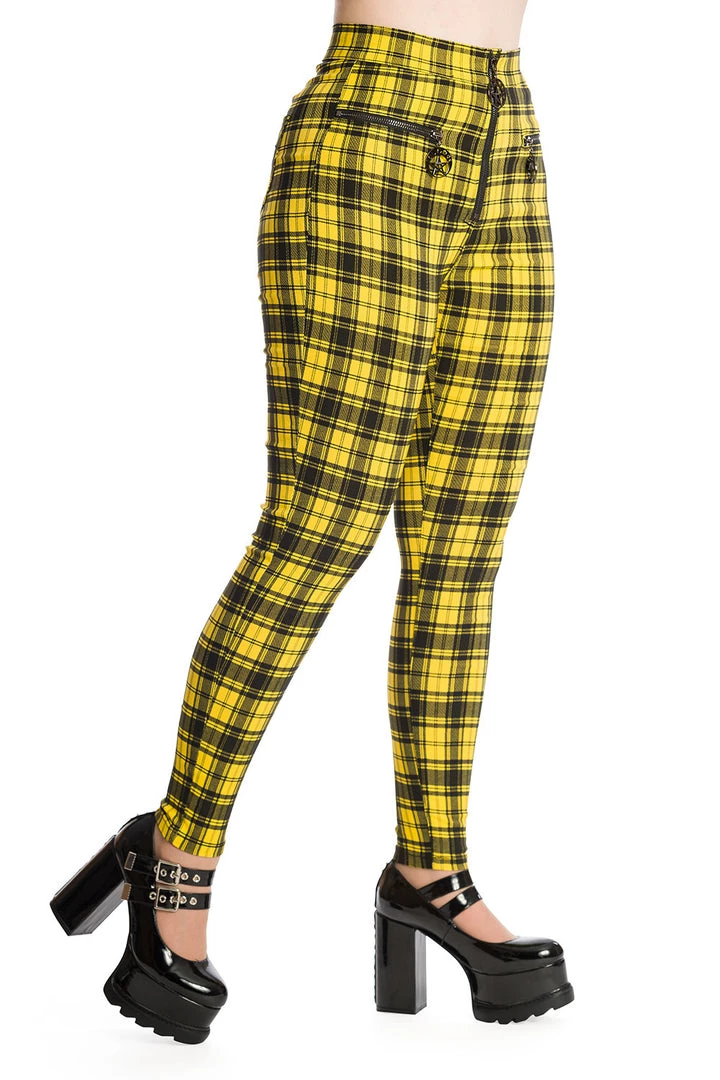 Winter Banned Damien Stretch Skinny Trousers In Yellow Tartan 8 Winter Banned Damien Stretch Skinny Trousers In Yellow Tartan