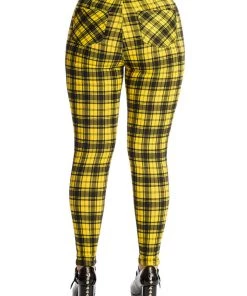 Winter Banned Damien Stretch Skinny Trousers In Yellow Tartan 18 Winter Banned Damien Stretch Skinny Trousers In Yellow Tartan