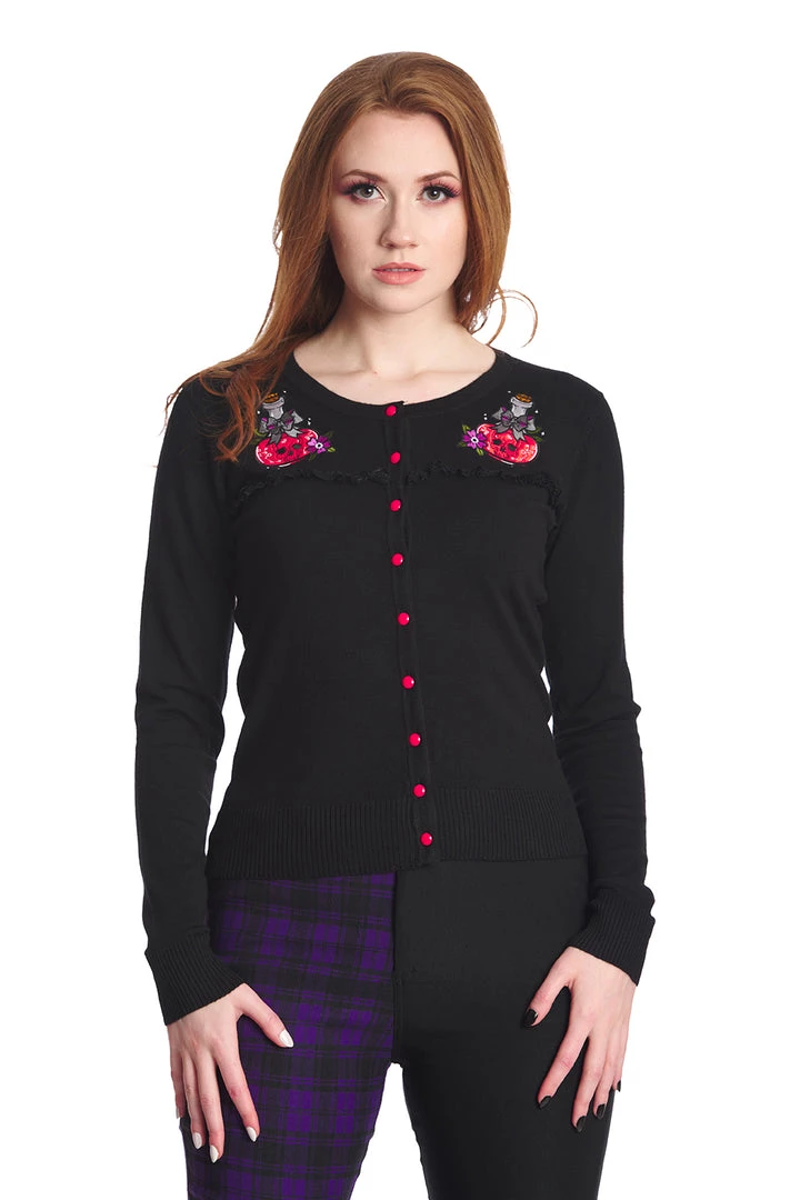 Banned RIP Emboridered Cardigan With Poison Bottles Winter 9 Banned RIP Emboridered Cardigan With Poison Bottles Winter