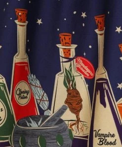 Collectif Jasmine Swing Skirt In Magic Potions Clothing