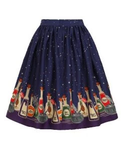 Collectif Jasmine Swing Skirt In Magic Potions Clothing