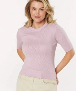 Timeless London Daisy Knit Top In Lavender - I'm Eco-Friendly!