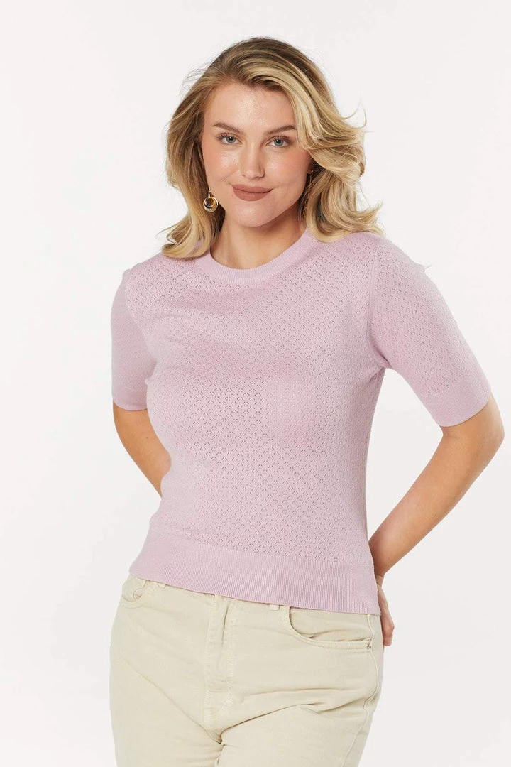 Timeless London Daisy Knit Top In Lavender - I'm Eco-Friendly! 2 Timeless London Daisy Knit Top In Lavender - I'm Eco-Friendly!