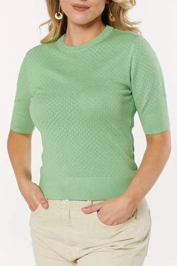 Timeless London Daisy Knit Top In Mint - I'm Eco-Friendly! 2 Timeless London Daisy Knit Top In Mint - I'm Eco-Friendly!
