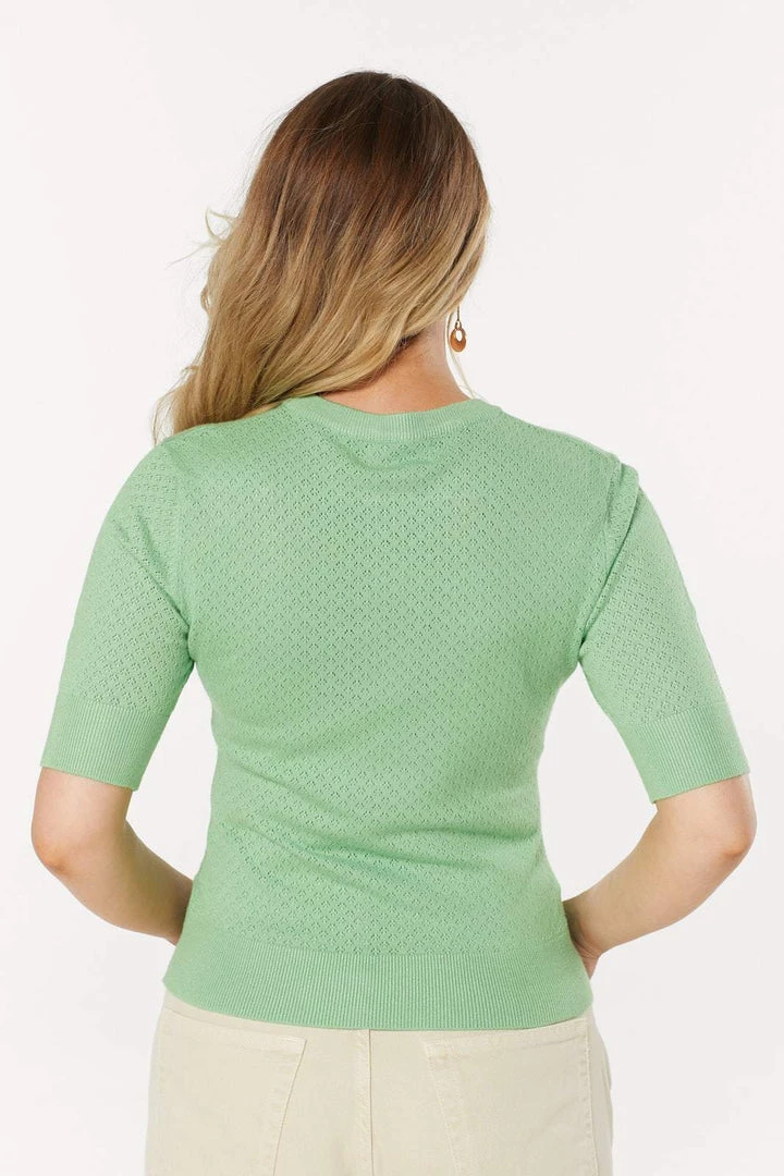 Timeless London Daisy Knit Top In Mint - I'm Eco-Friendly! 3 Timeless London Daisy Knit Top In Mint - I'm Eco-Friendly!