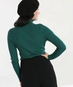 Hell Bunny Spiros Top In Dark Green