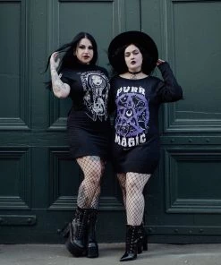 Killstar Purr Magic Knit Sweater Cat Print