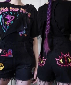 New Arrivals And Restocks Killstar Oracle Denim Overalls With Patches