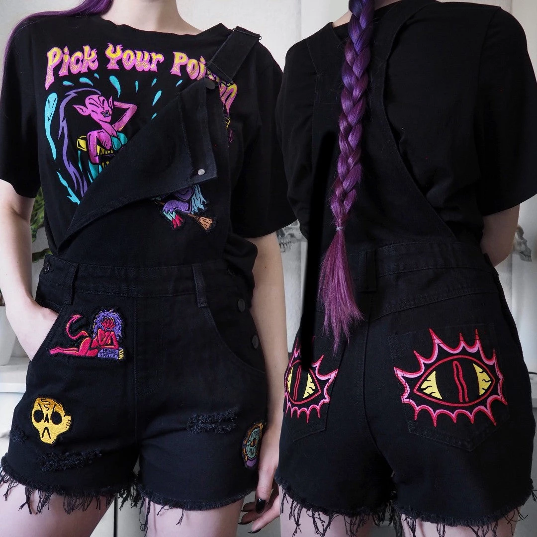 New Arrivals And Restocks Killstar Oracle Denim Overalls With Patches 2 New Arrivals And Restocks Killstar Oracle Denim Overalls With Patches