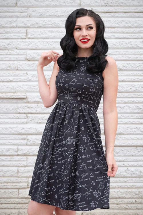 Retrolicious Vintage Dress In Equations Print 1 Retrolicious Vintage Dress In Equations Print