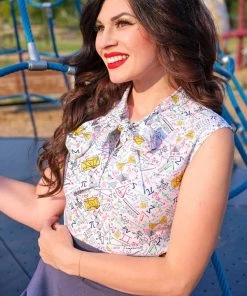 New Arrivals And Restocks Retrolicious Bow Top In Math Rules Print