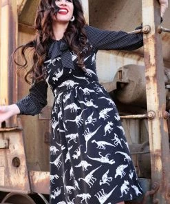 New Arrivals And Restocks Retrolicious Vintage Dress In Glow In The Dark Fossils Print