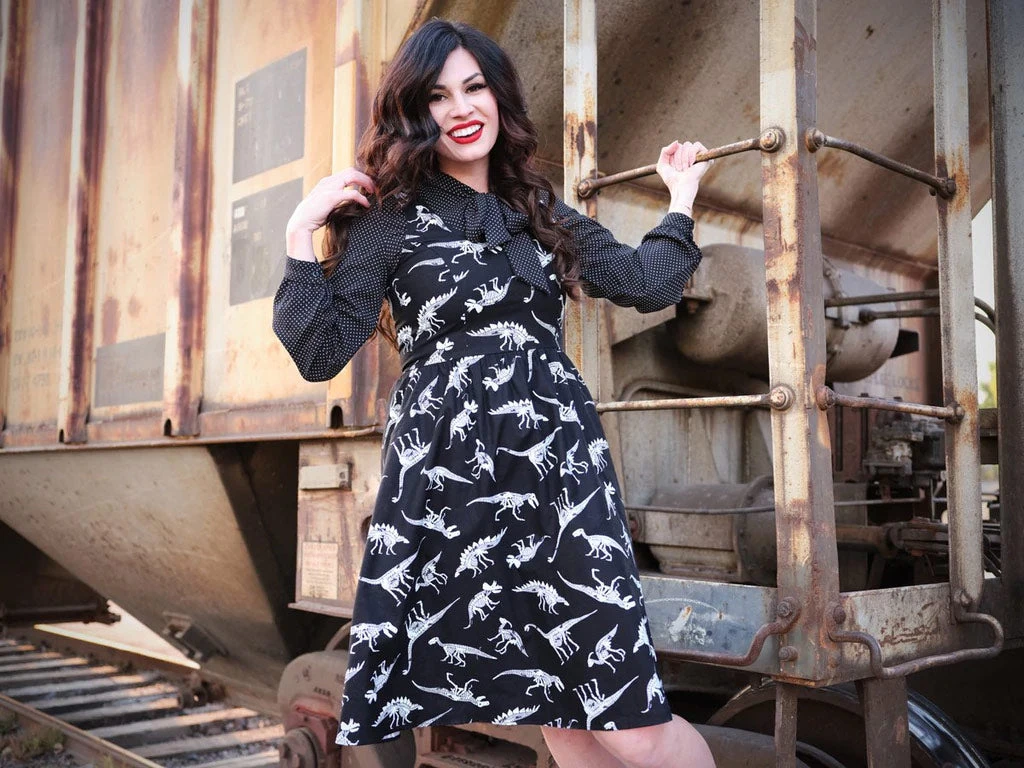 New Arrivals And Restocks Retrolicious Vintage Dress In Glow In The Dark Fossils Print 4 New Arrivals And Restocks Retrolicious Vintage Dress In Glow In The Dark Fossils Print