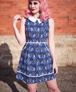 Clothing Retrolicious Collared Dress In Fox Print 7 Clothing Retrolicious Collared Dress In Fox Print