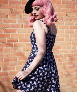 Retrolicious Skater Dress In Moths Print