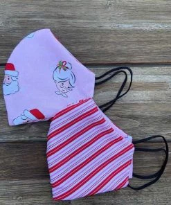 Retrolicious Mr & Mrs Claus / Candy Stripe Face Mask Christmas