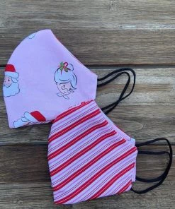 Retrolicious Mr & Mrs Claus / Candy Stripe Face Mask Christmas