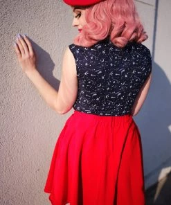 Retrolicious Bow Top In Nocturnal Print 8 Retrolicious Bow Top In Nocturnal Print