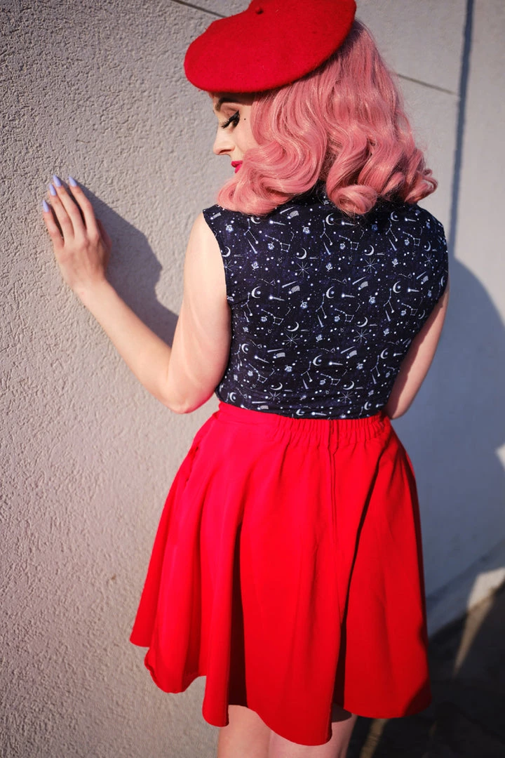 Retrolicious Bow Top In Nocturnal Print 3 Retrolicious Bow Top In Nocturnal Print