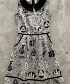 Retrolicious Collared Dress In Spells Halloween Print Clothing